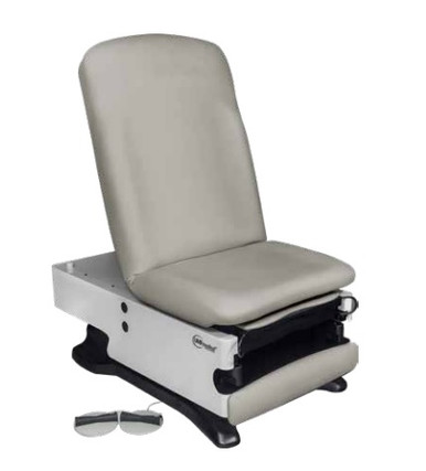 What is the height of the exam table at its lowest position?