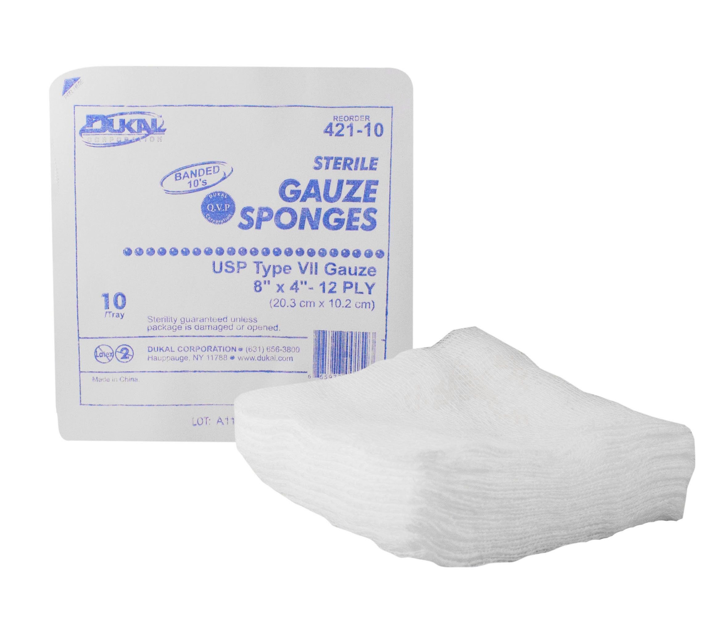 Dukal Gauze Sponge - Sterile - 8x4 12-ply Questions & Answers