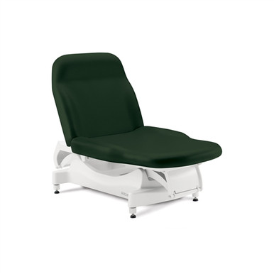 What is the width of the seat and back area of the exam table?